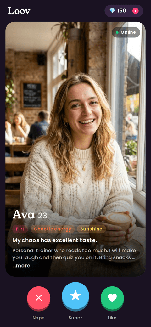 The Loov swipe deck tuned to your type